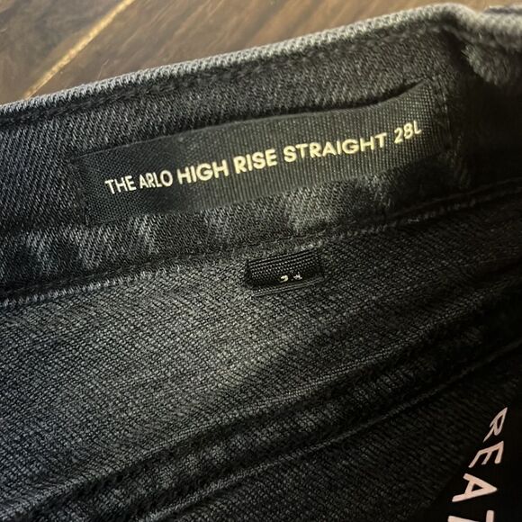 Denim Forum The Arlo High Rise Straight 28L - Black Size 24 - Picture 4 of 10